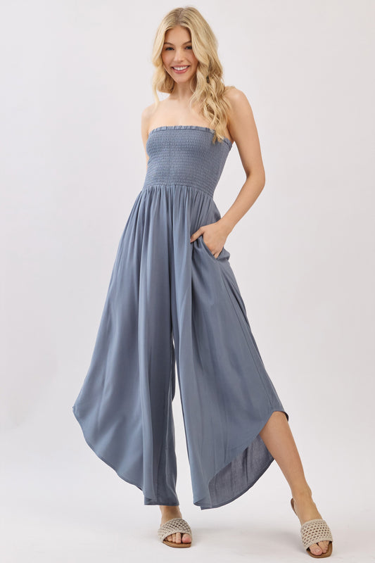 Front & Back Smocked Jumpsuit