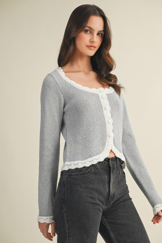 Scalloped Edge Cardigan