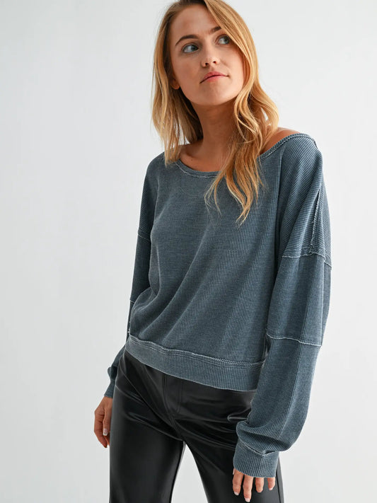 Waffle Knit Pullover