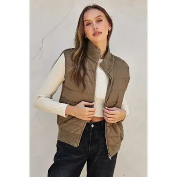 Puff Sherpa Contrast Vest