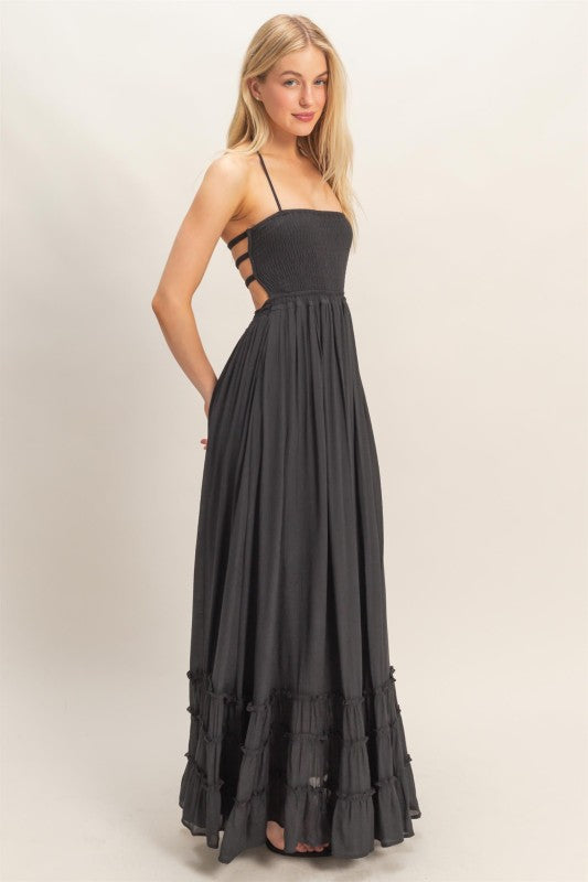 Smocked Halter Maxi Dress