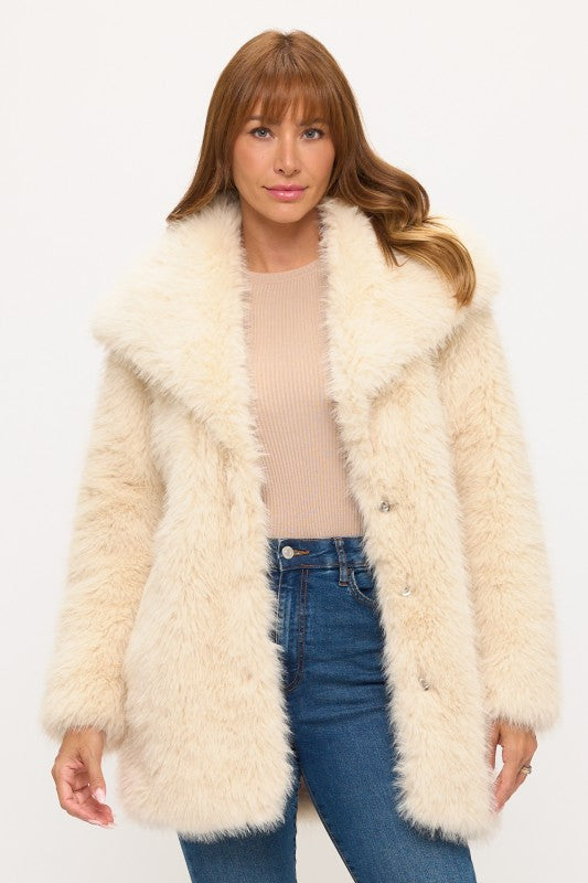 Oversized faux fur coat
