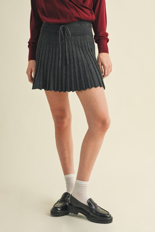 Ribbed Flare Mini Skirt