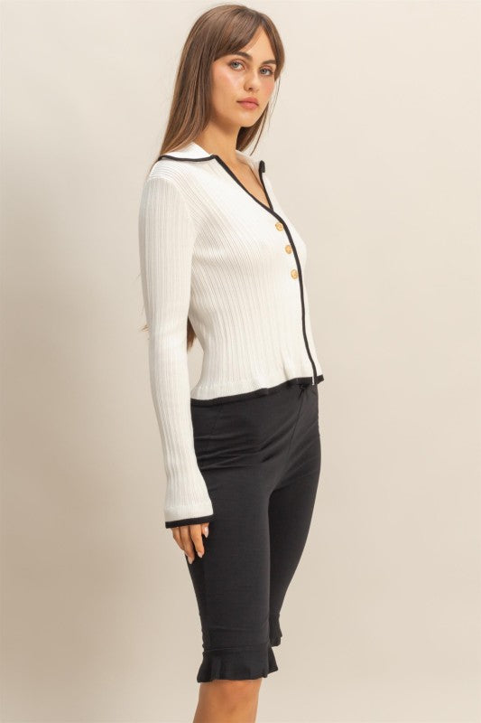 Collar Cardigan Sweater