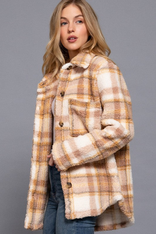 Long Sleeve Faux Fur Jacket