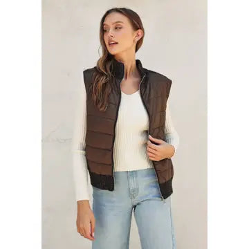 Puff Sherpa Contrast Vest