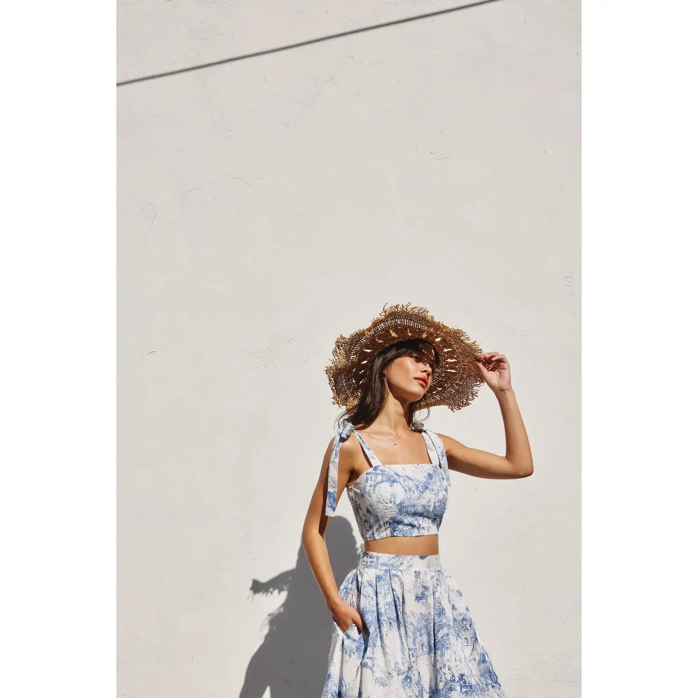 Coastline Tie Shoulder Crop Top