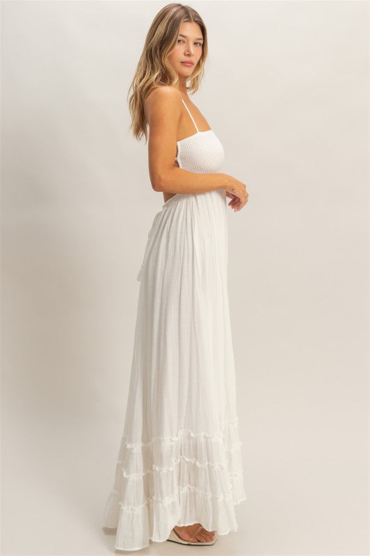 Smocked Halter Maxi Dress