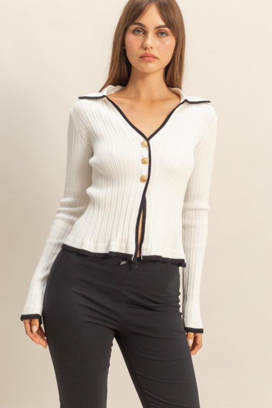 Collar Cardigan Sweater