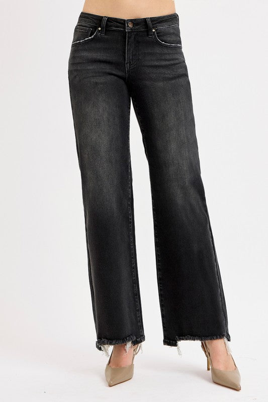 Low Rise Wide Leg Jeans