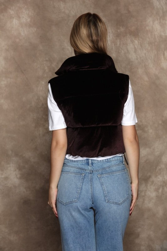 Velvet puffer vest