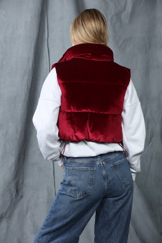 Velvet puffer vest