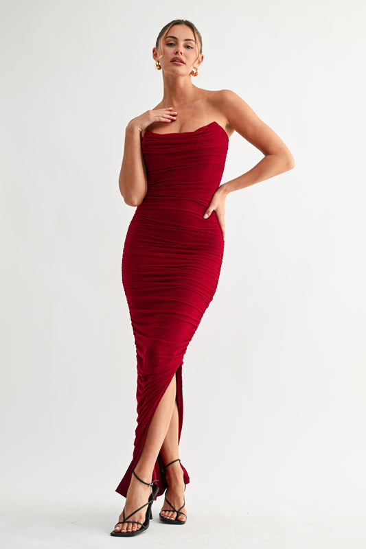 Drape Strapless Maxi