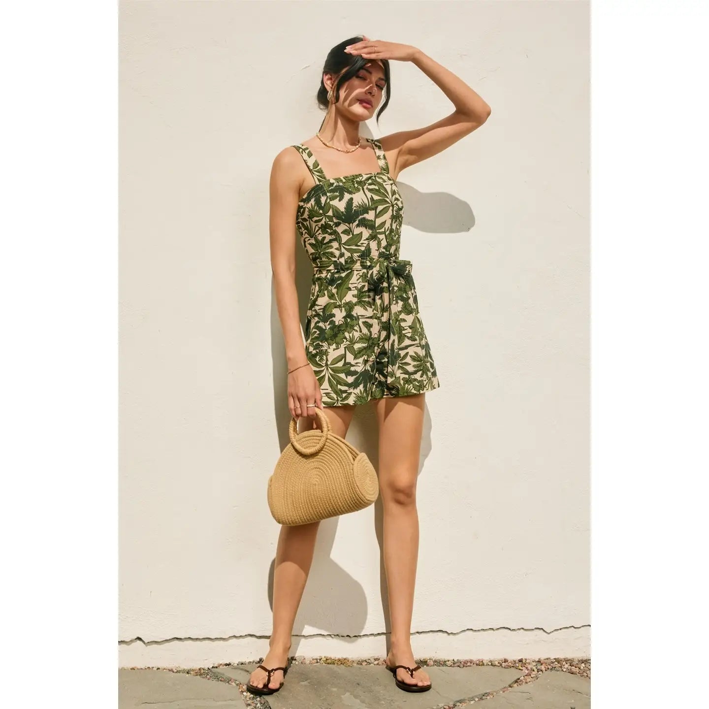 Paradise Grove Straight Neck Romper