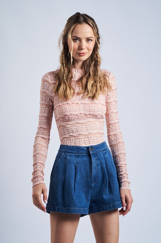 Floral Lace See Through Bodysuit