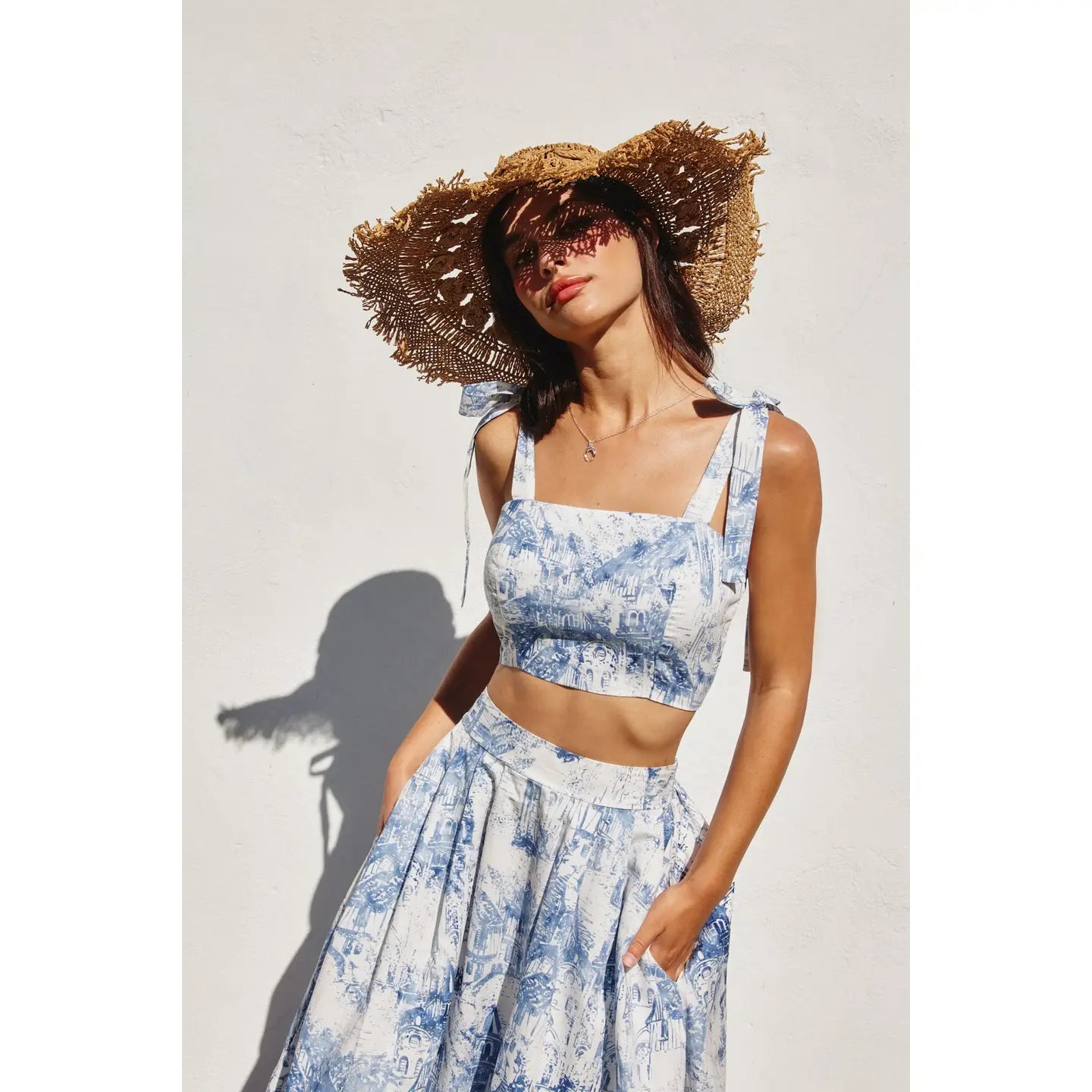 Coastline Tie Shoulder Crop Top