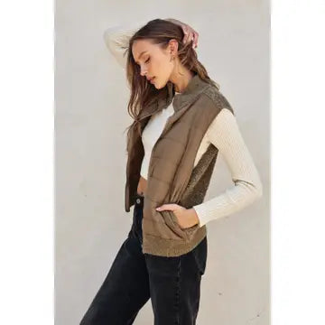 Puff Sherpa Contrast Vest
