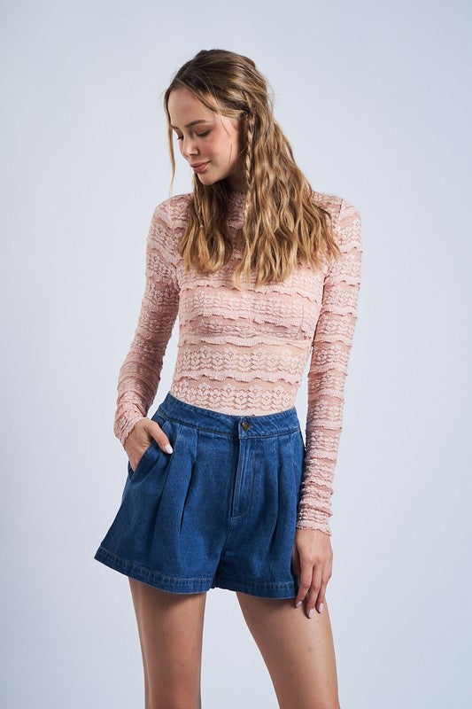 Floral Lace See Through Bodysuit