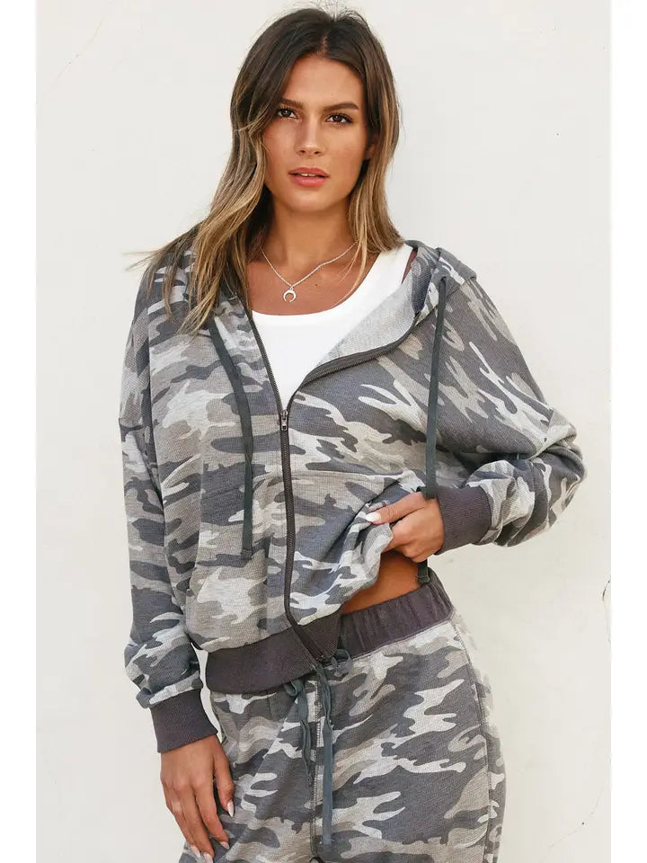 Camo Zip Up Hoodie