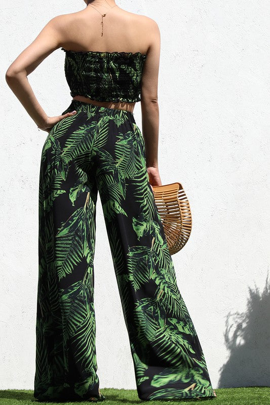 Tropical Wide Leg Pants