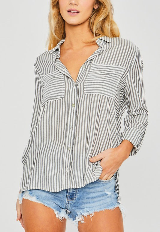 Sherrie Striped Button Down Shirt