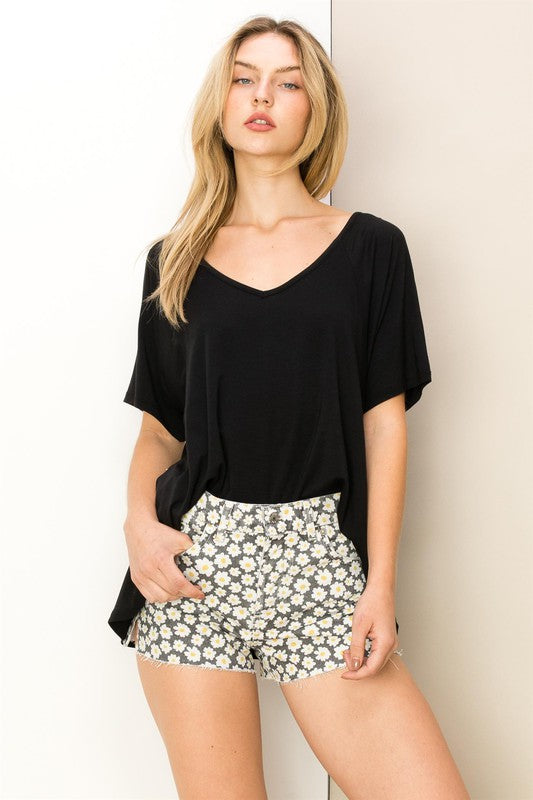 AT REST OVERSIZED SHORT SLEEVE TOP